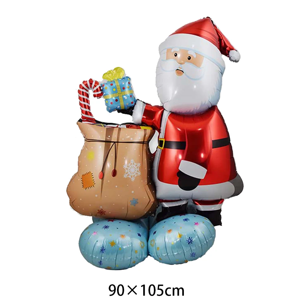 thumbnail image 1 of Globos navideños de Papá Noel, muñeco de nieve, alce, árbol de Navidad, decoraciones inflables para fiestas navideñas, decoración para fiestas en el hogar, 1 of 5