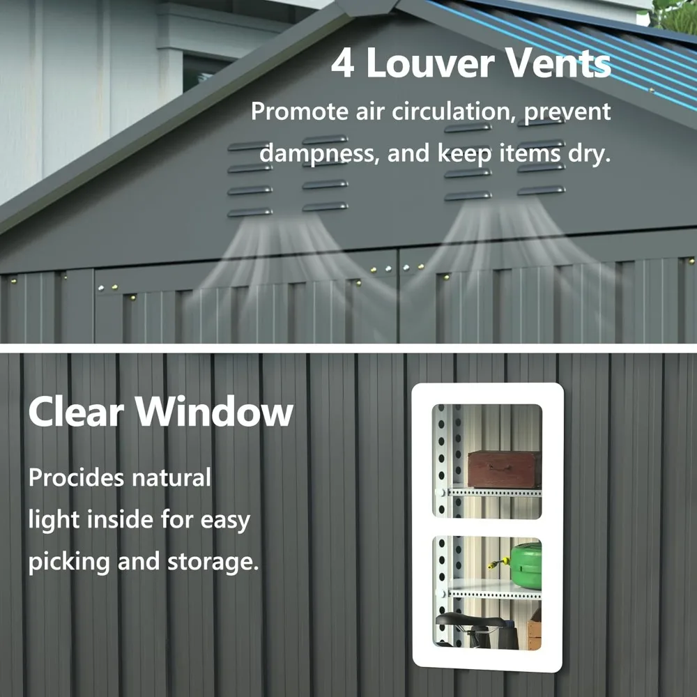 6x6 ft Metal Outdoor Storage Shed 4
