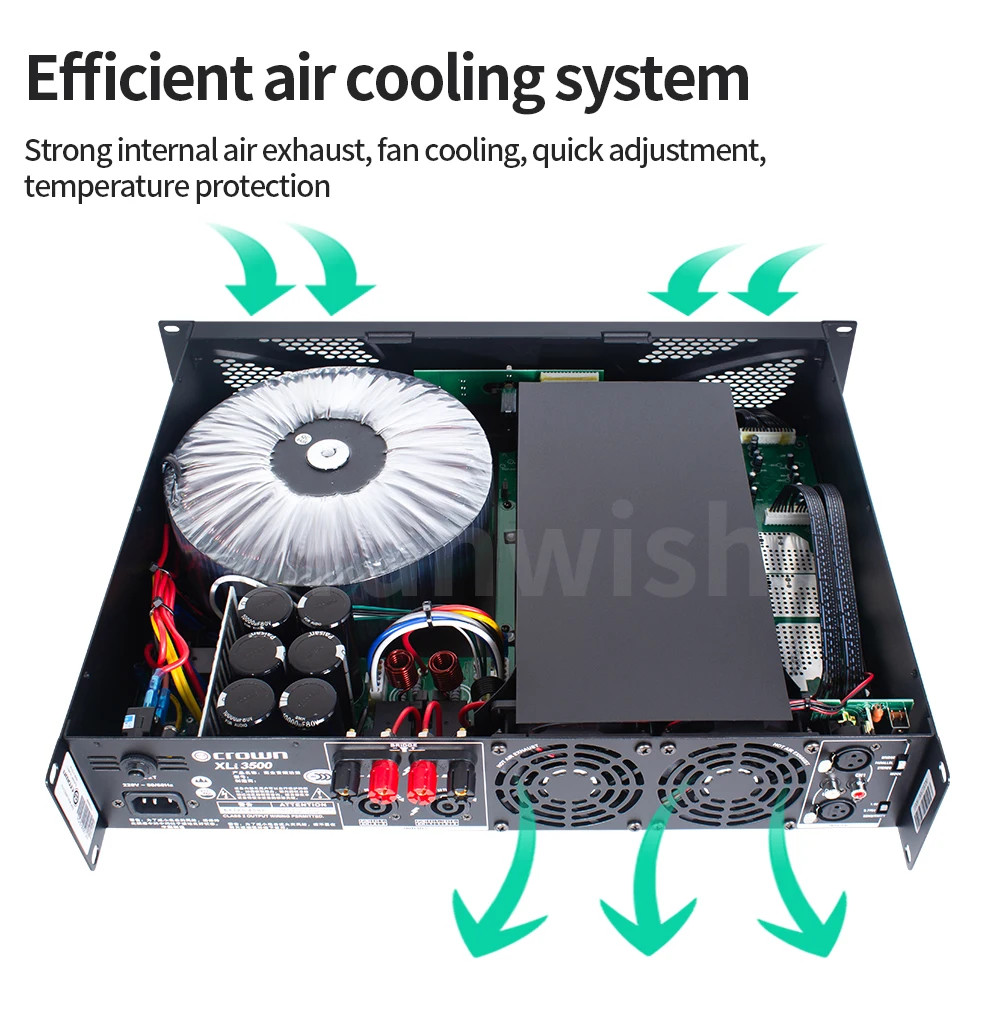 XLi 3500 Power Amplifier – Professional Audio DJ Equipment for Line Array Speakers Subwoofer Speakers Stage Wedding KTV Home