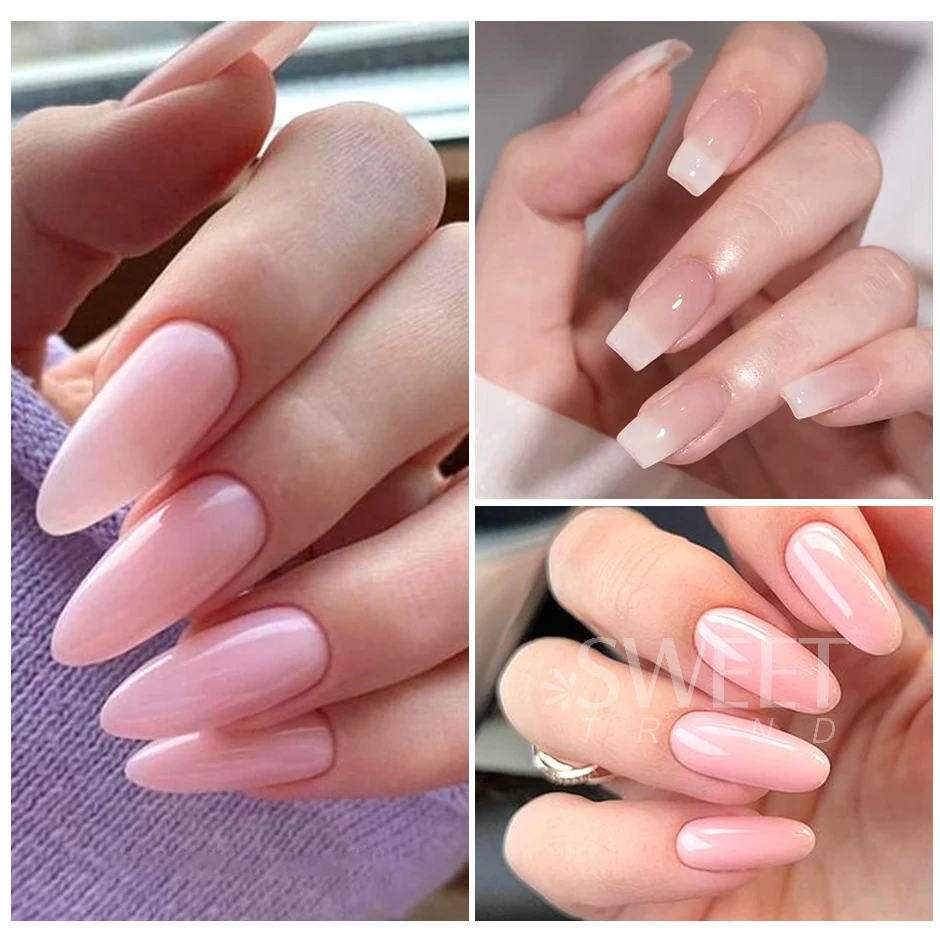 15ml Poly-Acryl Nagelverlängerungsgel in Nude-Rosa, Weiß und Transparent, Aufbaugel für Französische Maniküre und Nagelverlängerung – Detail 6