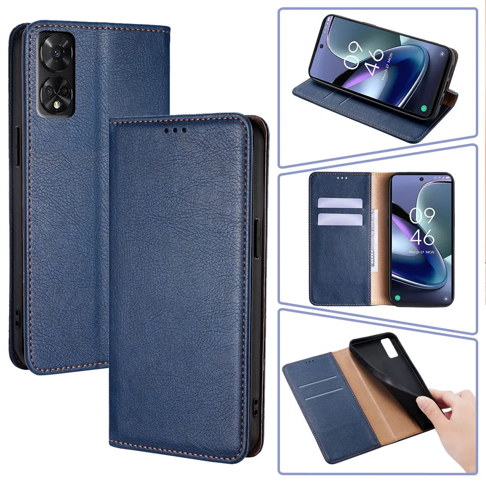 Elegant Magnetic Flip Leather Wallet Case with Card Holder - Premium Protective Cover