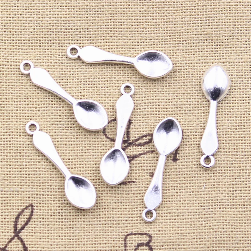 50 Stück Charms Küche Kochlöffel 26x7mm Antik Silber Farbe Anhänger DIY Handwerk machen Erkenntnisse handgemachte tibetische Schmuck