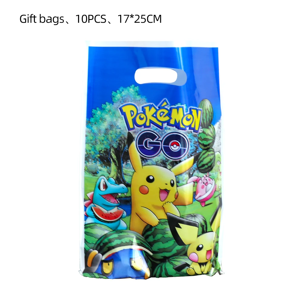TAKARA TOMY Pikachu Pokemon Birthday Decoration Disposable Cutlery Cup Plate Napkin Tablecloth Bag Baby Shower Party Supplies