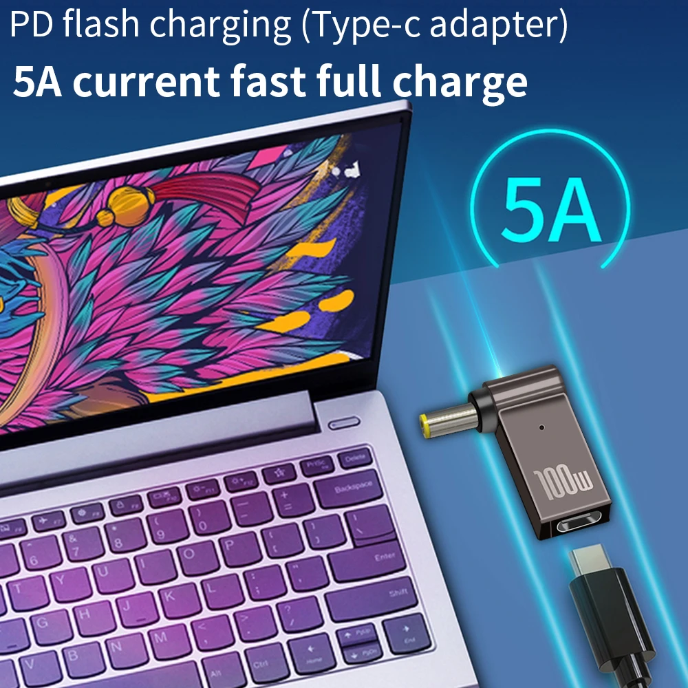 100W 5A PD Laptop Charger DC to Type C Adapter