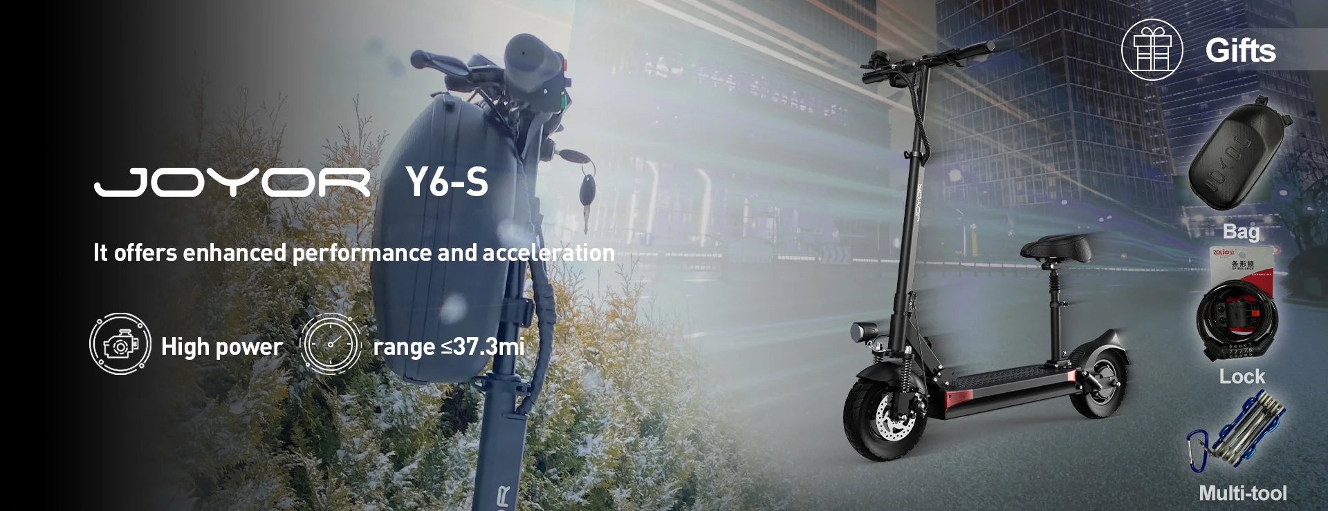 JOYOR Y6-S Electric Scooter 500W E-Scooters 48V18Ah Battery 37.3 Mi Range 15.5MPH Speed 10 Inch Tires Foldable Electric Scooter