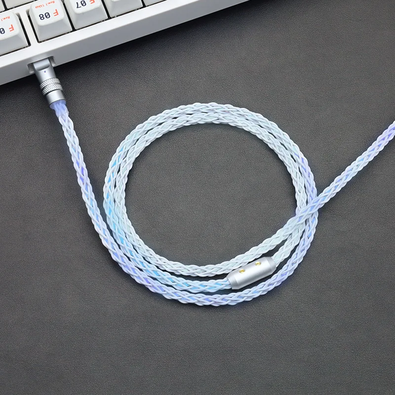 8K 폴링 레이트 기계식 키보드 USB C 케이블 RGB 발광 브레이디드 타입-C 충전 케이블 (아이폰 15, 16, 17, 카플레이용)