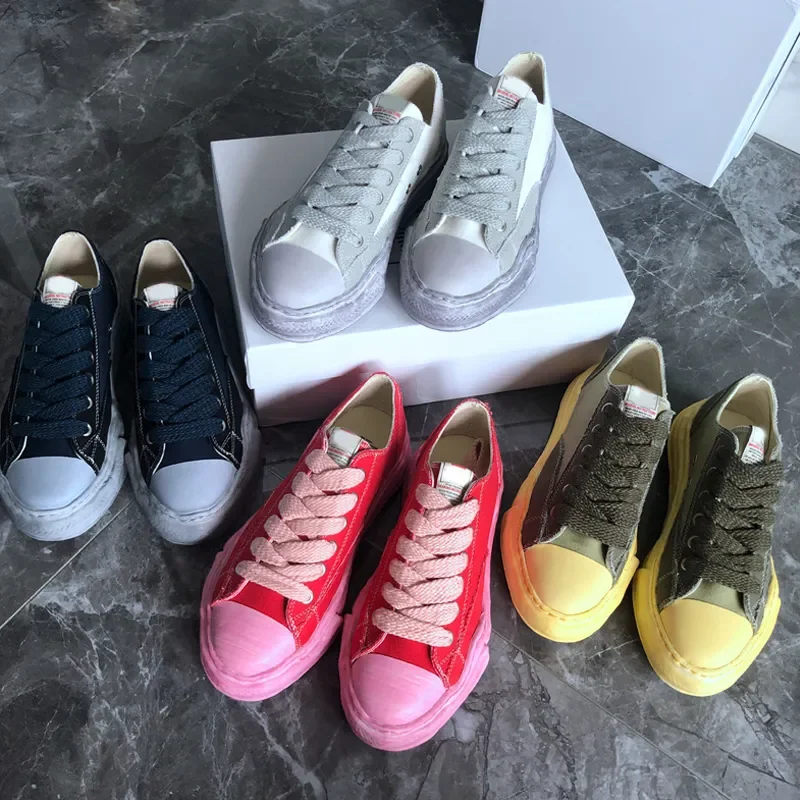 

Japan Korea Unisex MMY Canvas Shoes Washed Design Men's Sneakers Vintage Men's Casual Shoes Couple Shoes Women's Sneakers