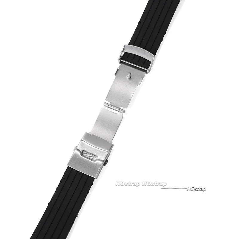Premium Silicone Rubber Watch Strap with Deployment Buckle