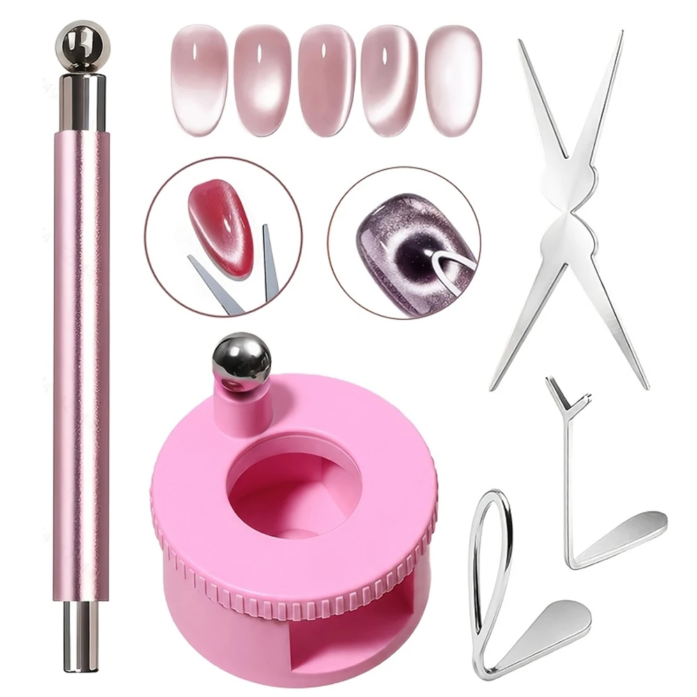 Rotating Cat Eye Nail Magnet with Wide Light Glass Bead Effect - Multifunctional and Strong