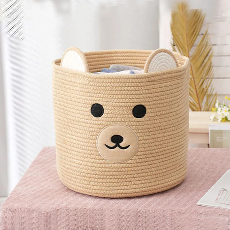 Inwagui 1pc Grey Rabbit Storage Basket Kids Toys Storage Basket