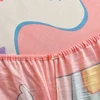 Cartoon Unicorn Printed Cotton Fitted Sheet 3 Pieces Bedding Set for Children's Girls Bed Cover Pink Non-slip Mattress Protector 4