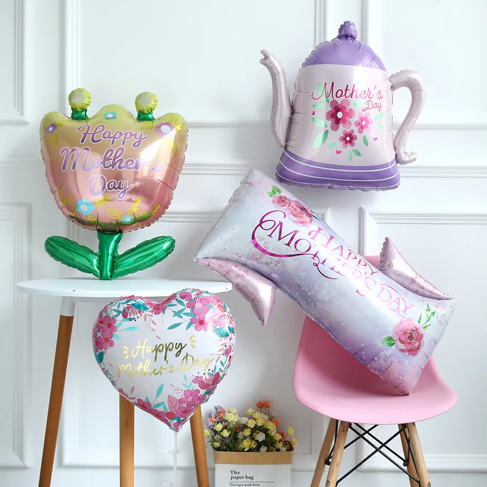 Large Size Mother‘s Day Foil Balloons  I Love You Mom Happy Mother's Day Party Air Globos Mom Birthday Gifts Anniversary Decor