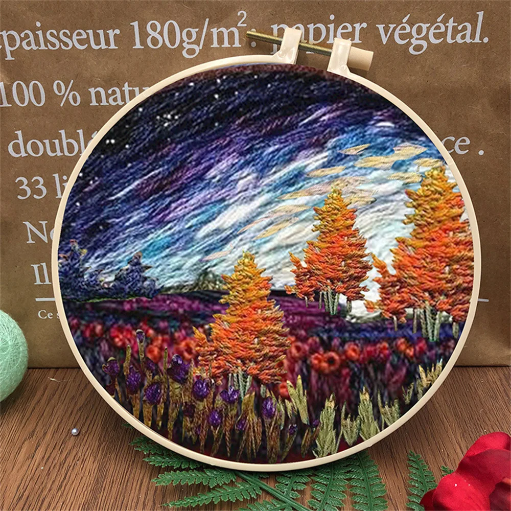 New Diy Embroidery Kit For Beginners Needlework Embroidery Kit With Needle Thread Hoop Cross Stitch Handcraft Sewing Accessories embroidery set embroidery kits