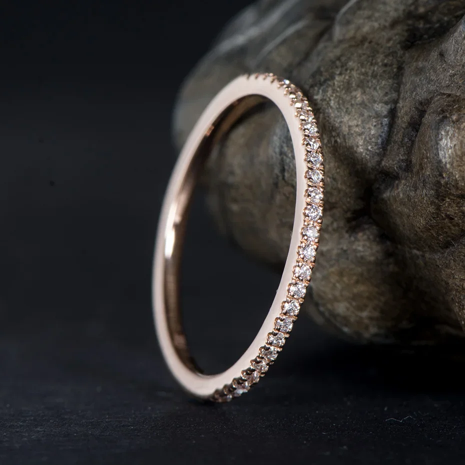14K 10K Solid Gold Moissanite Rings for Women Hand Setting Matching Half Eternity Wedding Band Engagement moissanite ring wedding rings gold rings