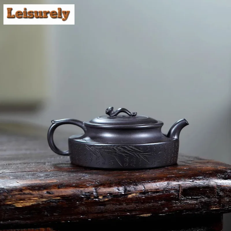 240ml Antique Yixing Purple Clay Teapots Handmade Pot Raw Ore Stone Yellow Mud Tea Soaking Kettle Zisha Tea Set Teaware Supplies