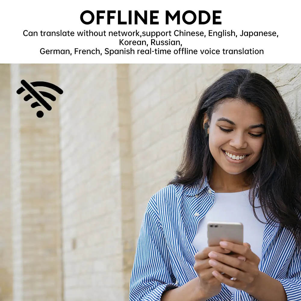 AI Real-time Language Translation Earphones Translator Earbuds 144 Languages Real Time AI Voice Translator Support Online