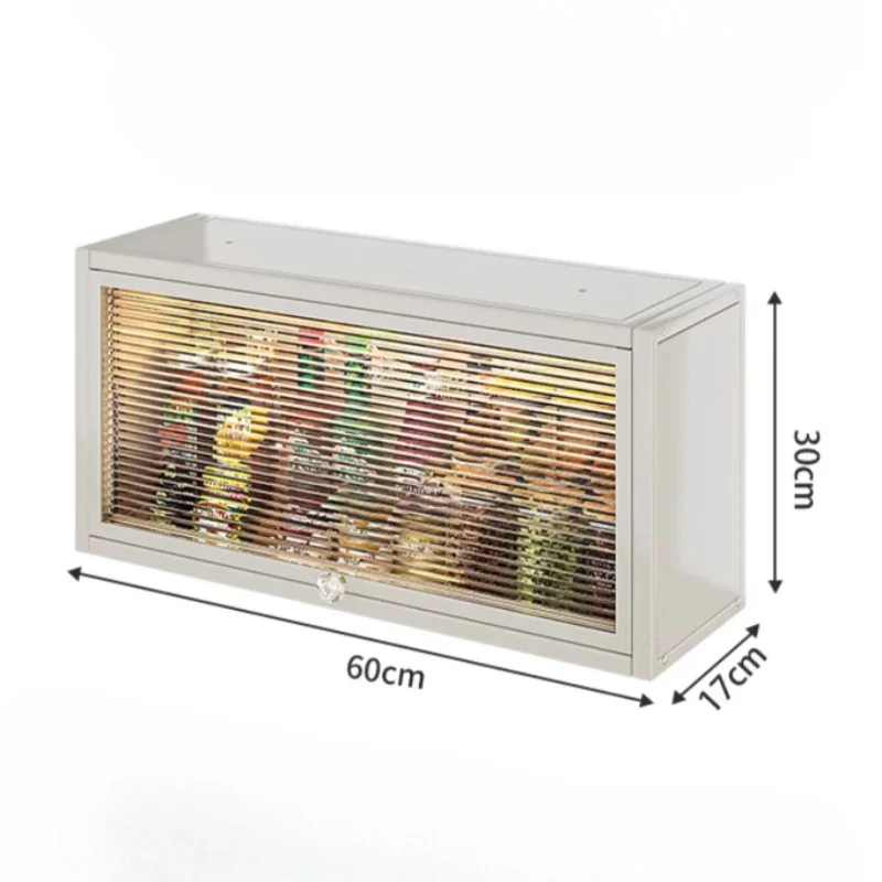 Wall-Mounted Seasoning Cabinet Thicken Carbon Steel Storage Shelves with Flip Door Below Cabinet Kitchen Shelf for Organization 6