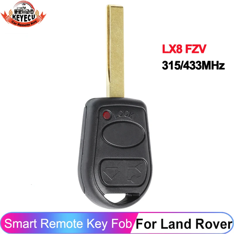 Фото KEYECU FCC ID: LX8FZV 315 МГц 433 МГц для Land Rover L322 VOGUE HSE 2002-2008 с чипом ID44, 3-кнопочный пульт дистанционного управления №1
