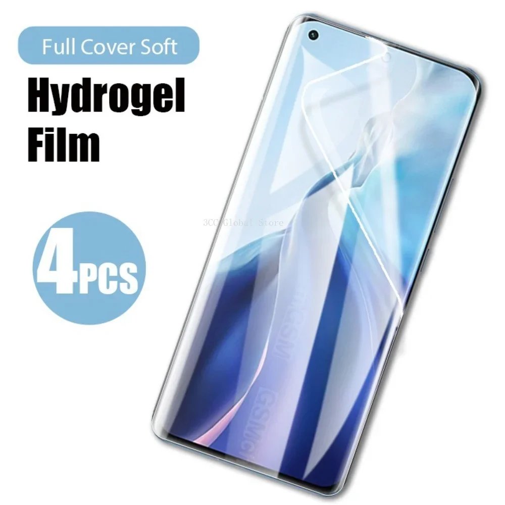 

4PCS Screen Protector for Xiaomi Mi 11 10 Lite Pro Ultra 5G Hydrogel Film for Xiaomi Mi Note 10 Lite Pro Curved Film