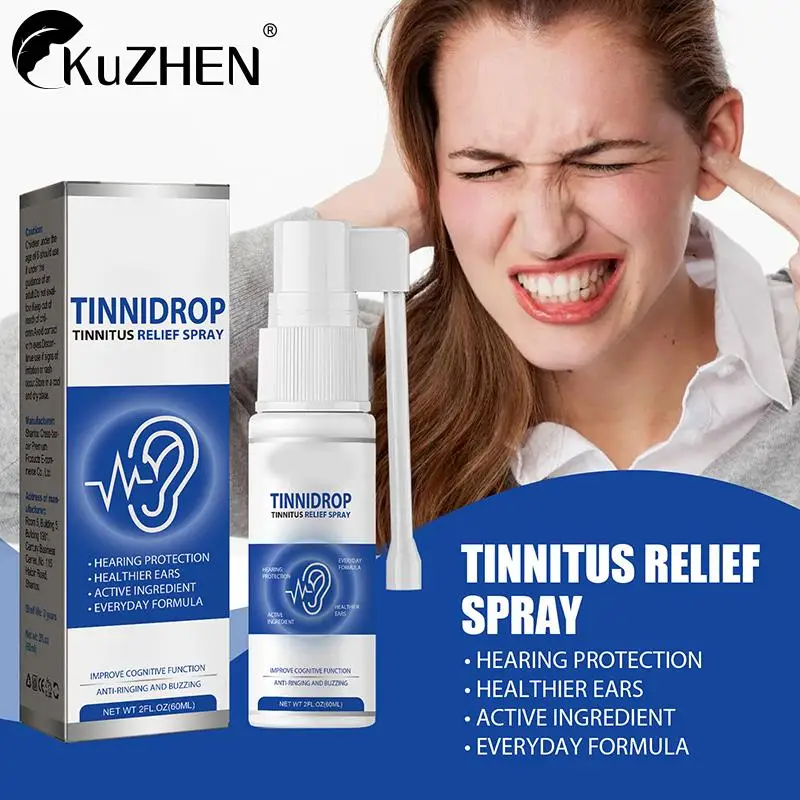 

60ml Tinnitus Relief Spray Clean Ear Canal Blockage Improve Listening Tinnitus Deafness Sore Relief Ear Cleaning Liquid