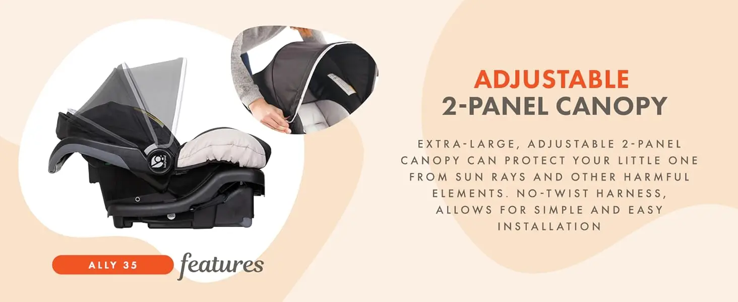 Baby Trend Ally Newborn Baby Infant Car Seat Travel System with Cover, Khaki - Feature 2 desktop