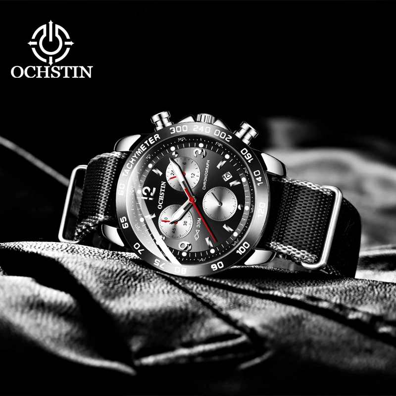 OCHSTIN2024 cross-border hot models creative nylon series multi-function quartz core fashion trend men's quartz watches