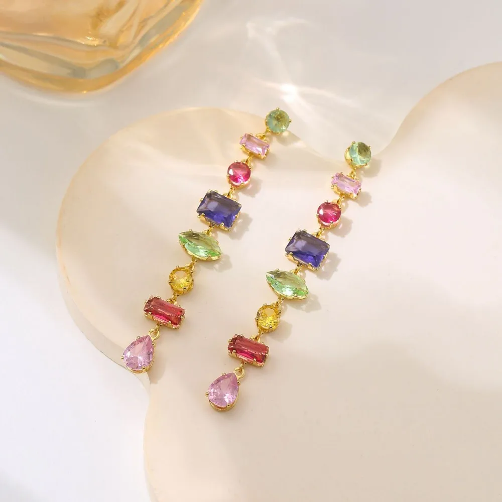 Luxury Colourful Crystal Zircon Necklace for Women Fashion Party Jewelry Accessory Ladies Elegant Zircon Jewelry - 4