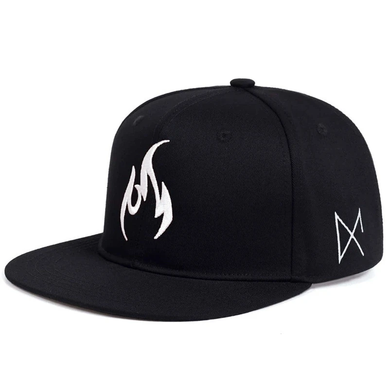 Fashion Flame Embroidery Baseball Cap Adjustable Cotton Snapback Hat Men Women Outdoors Hip Hop Trucker Hats Sports Casual Caps 5