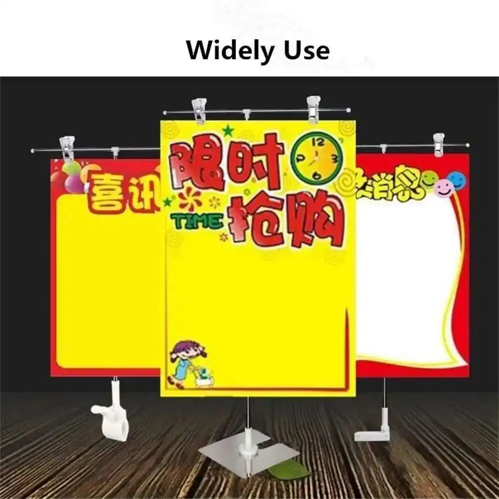 Metal Shelf Mounted Pop Advertising Poster Display Stand Desk Sign Promotions Banner Snap Price Tag Display Label Holder Clip