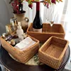 Natural Rattan Storage Baskets, Rectangular Woven Fruit Baskets, Wicker Decoration and Organizer for Bathroom, Living Room 3