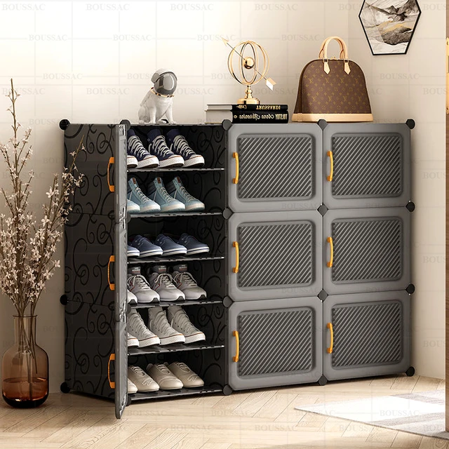 Zapatero Modular Simple de plástico, organizador de gran capacidad para  pasillo, armario, Ahorrador de espacio, muebles para el hogar - AliExpress