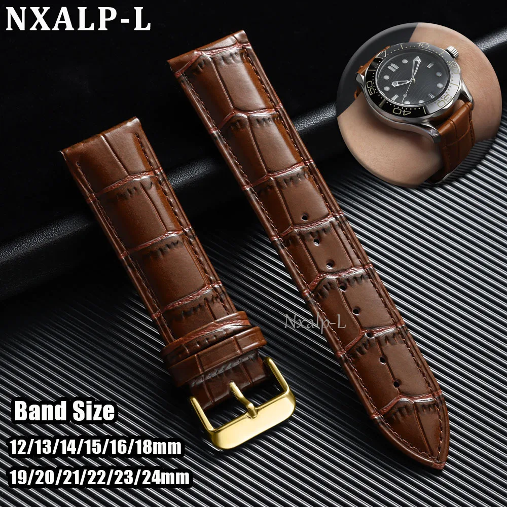 Premium Genuine Leather Watch Band Replacement Strap – Elegant Cowhide Wristband