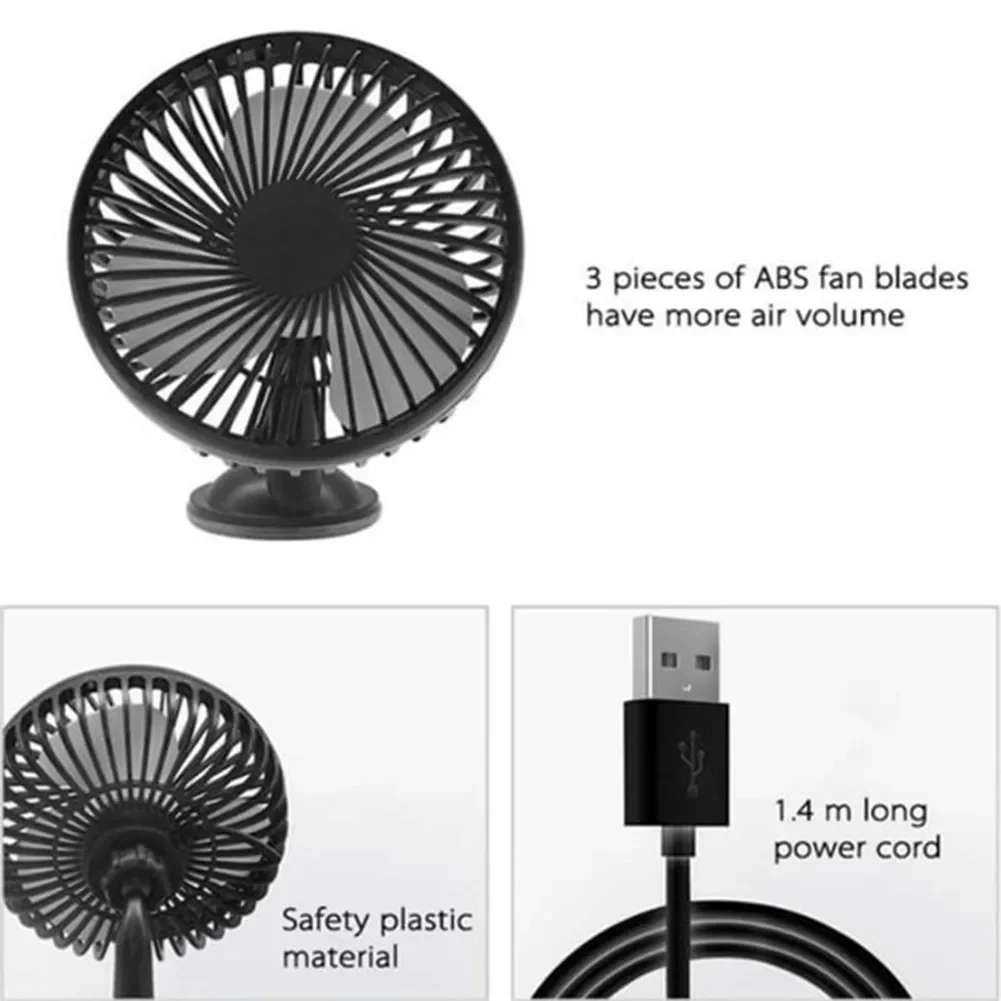 12V/24V 360 Degree All-Round Adjustable Car Air Cooling Dual Head Fan Low Noise Car Cooler Air Fan Accessory