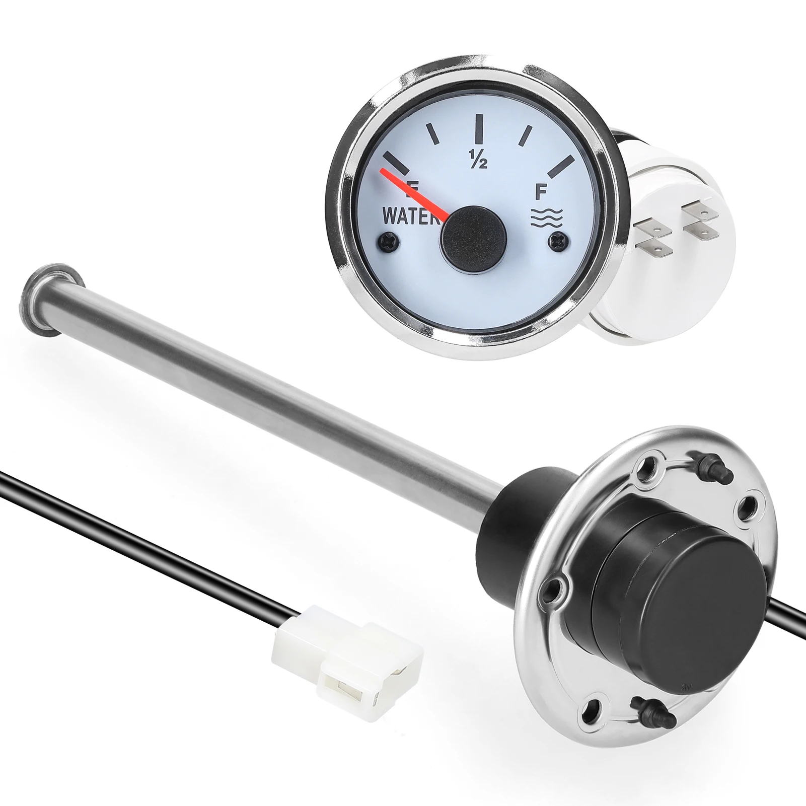 Sensor De Flotador De Combustible De 0-190 Ohm Indicador De Nivel De Combustible De 52mm, Luz De 7 Colores, Resistente Al Agua IP67, Indicador De