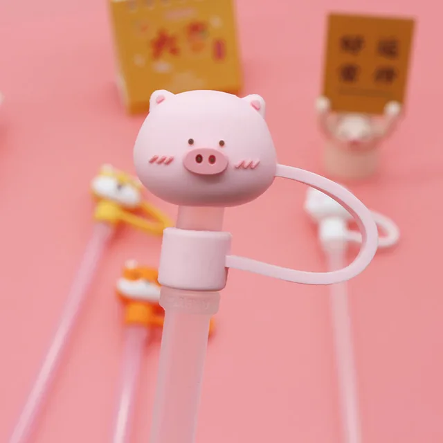 Lovely Cartoon Reusable Drinking Straw Plugs Dustproof - Temu