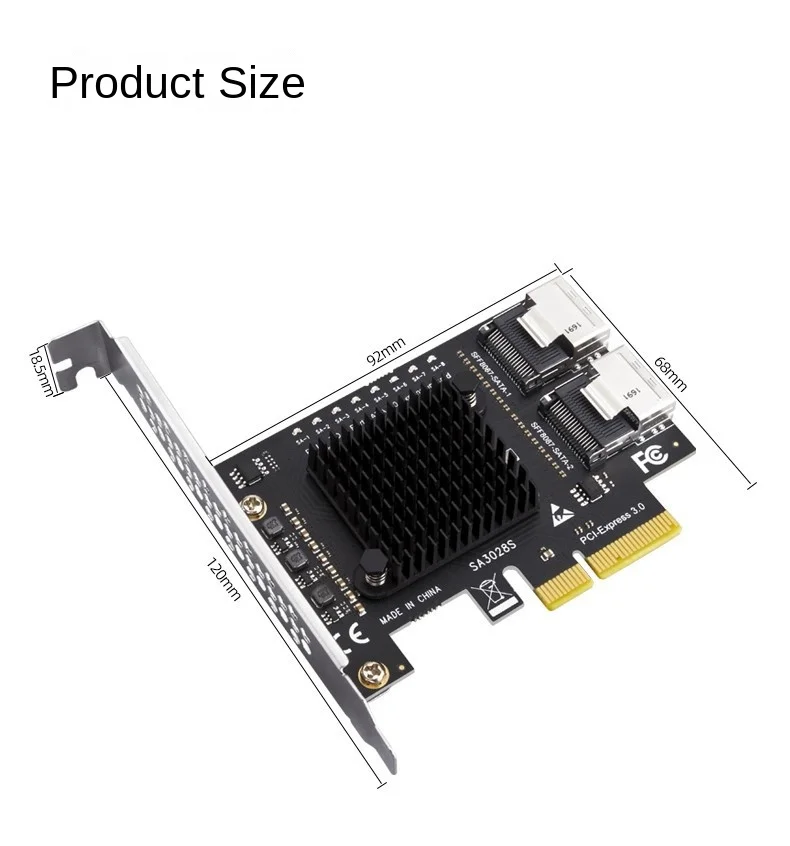 PCIe to SFF-8087 SATA3.0 expansion card Mini-SAS/SATA disk conversion card Eight ports