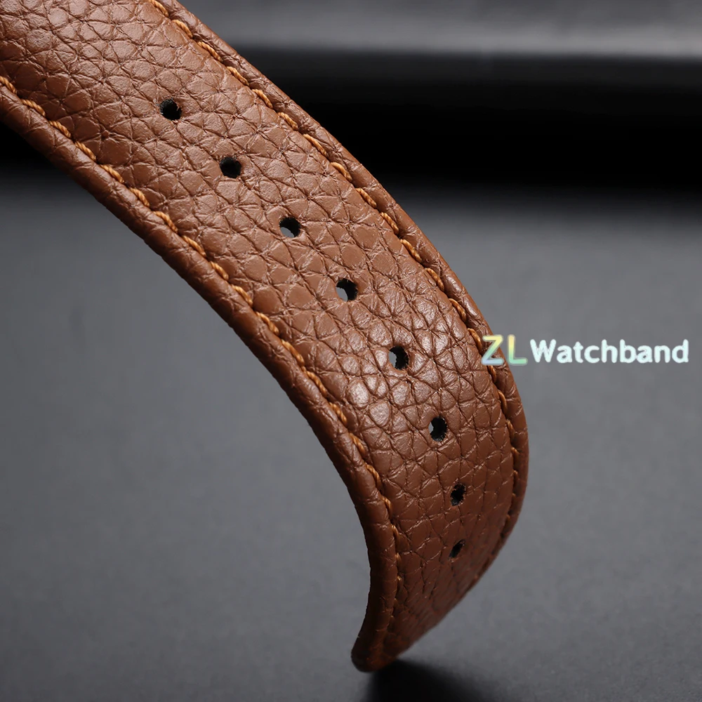 Elegant Lychee Pattern Leather Watch Band - Versatile Sizes