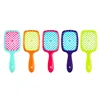Fluffy Shape Mesh Comb Hairdressing  detangling hair brush Plastic Massage Dry And Wet Hollow Comb Salon DIY Hairdressing Tool 3