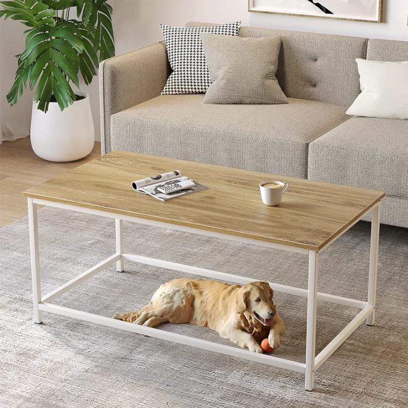 

SAYGOER Coffee Table Simple Modern Coffee Tables Open Design Rectangular Minimalist Center Table for Living Room Home Office, Ea