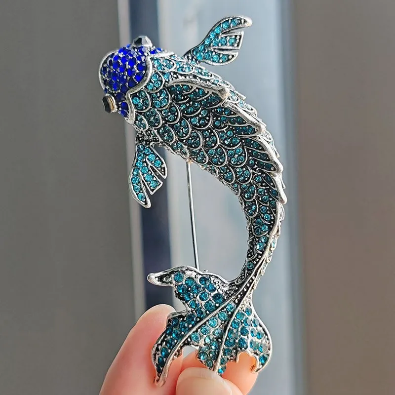 Broche émaillée poisson koi en gros pour création de bijoux