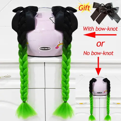 2pcs Quality Braids For Motorcycle Helmet Ponytail Sucker Braids Wig For Woman Helmet Decor Ears Twist Accessories 164 Colors - Image 29