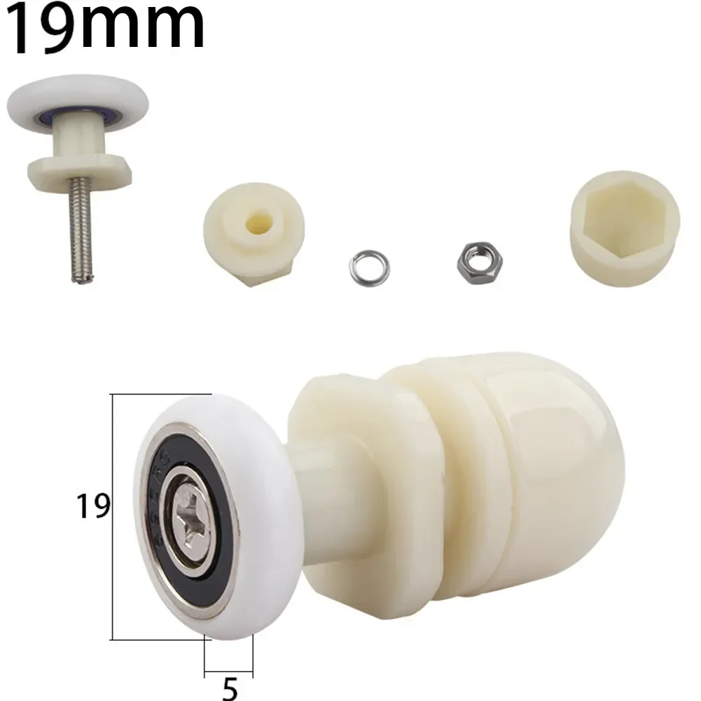 4Pc Shower Door Rollers Runners Wheels Pulleys Sliders 19/23/25mm Partiality Glass Bearing Rollers for Sliding Door Pulley Wheel
