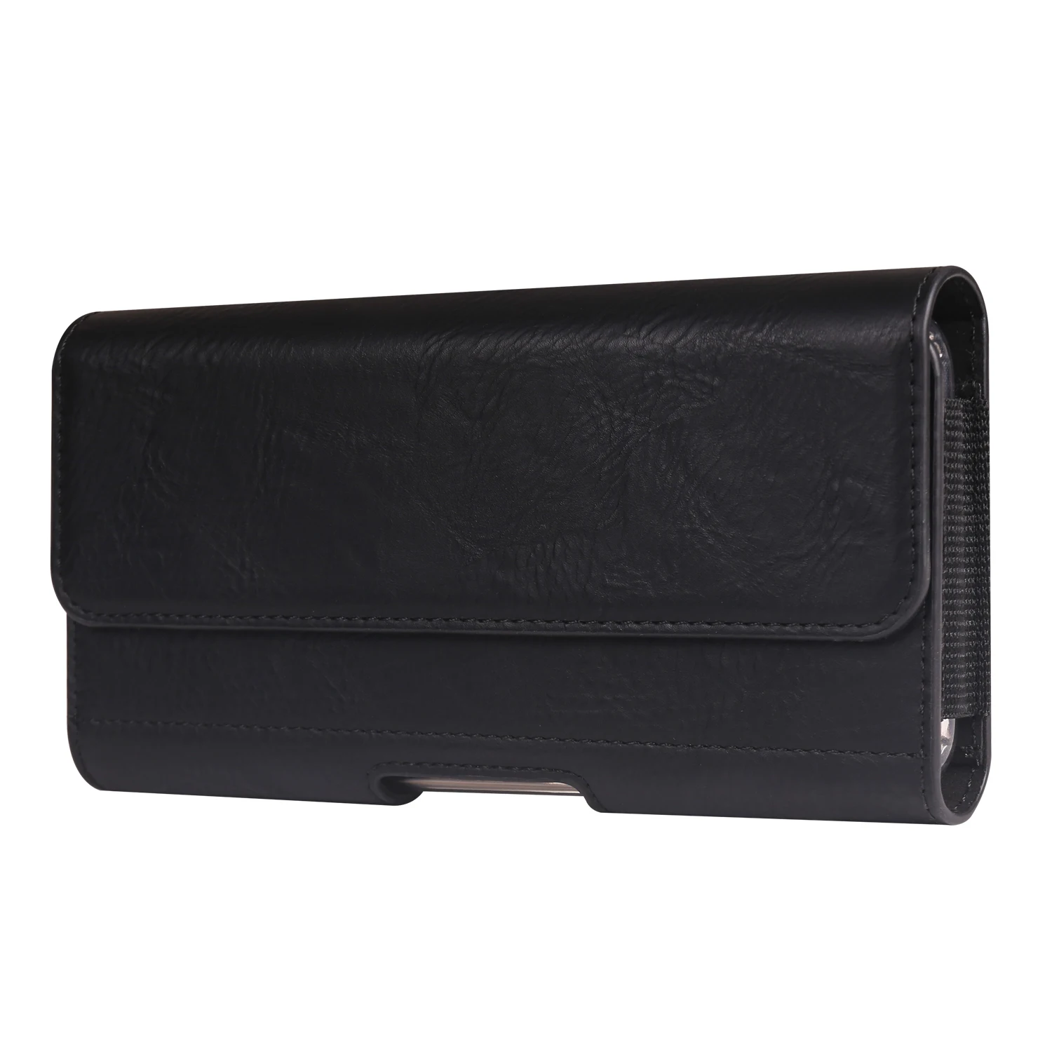 Universal Horizontal Elastic Waist Phone Pouch with Card Pocket - PU Material Holster