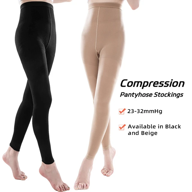 Legbeauty Extra Large Unisex Varicose Vein Medical Compression Stockings  Pantyhose 20-30mmHg Footless Pressure Pants Brace S-5XL - AliExpress