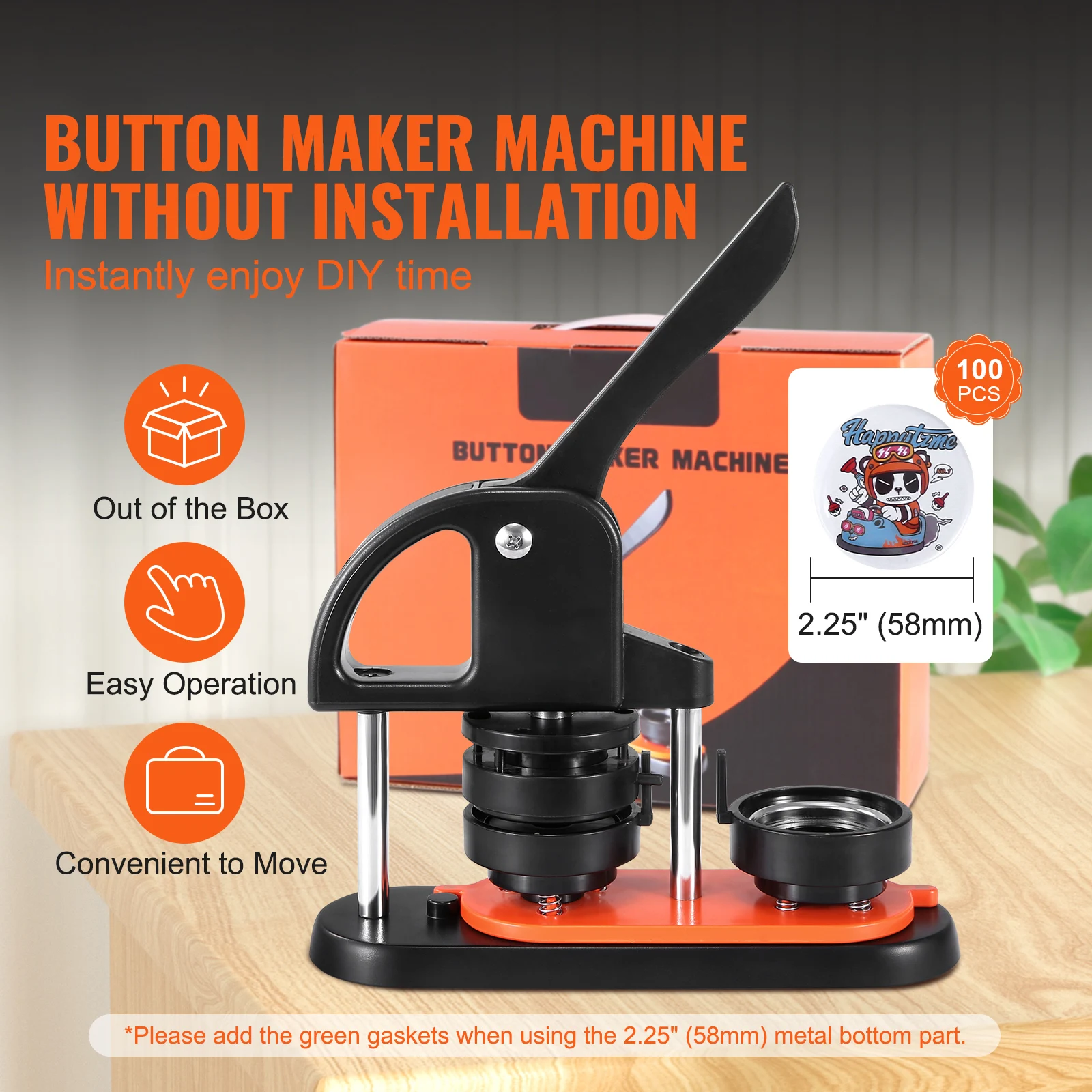 Button Maker 25/32/58 Pin Maker with Button Parts Ergonomic Arc Handle Punch Press Kit Machine SucceBuy button maker machine