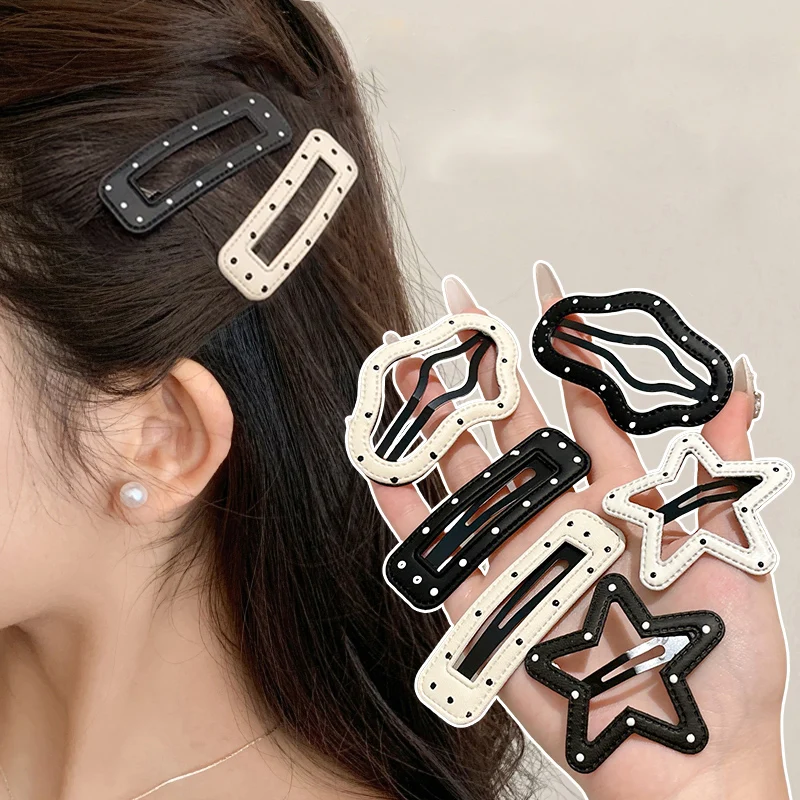 2pcs Korean Fashion Hairpin Clouds Five-Pointed Star Shaped Hollow Hair Clips Bb Clip Barrettes Woman Sweet Girls Headdress