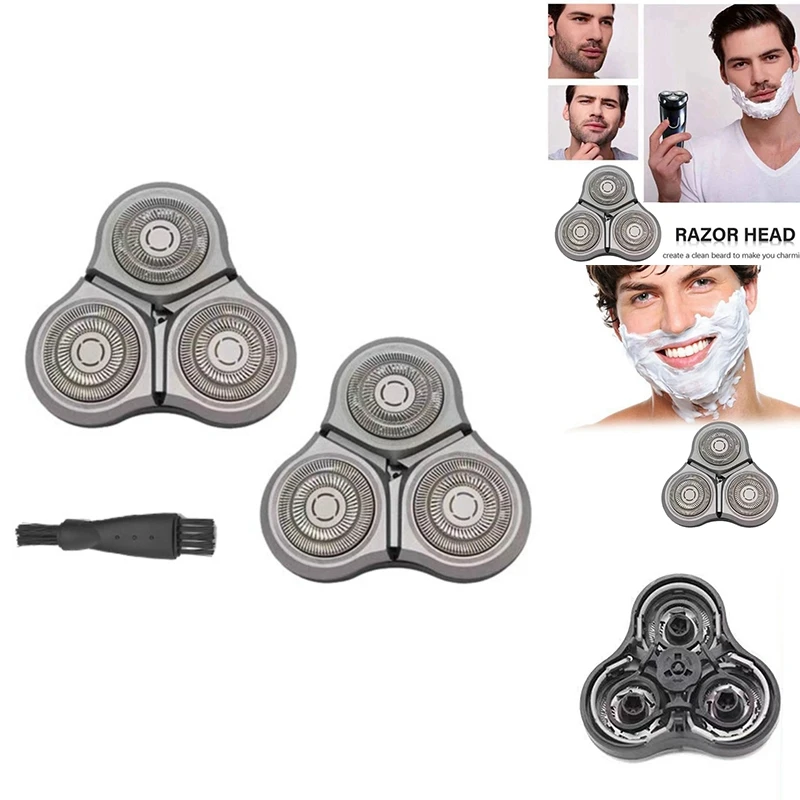 2PCS For Xiaomi Mijia S500C S500 S300 Electric Shaver Head+Brush Replace Shaver Head MJTXD01SKS Cutter Head Replacement Parts 6
