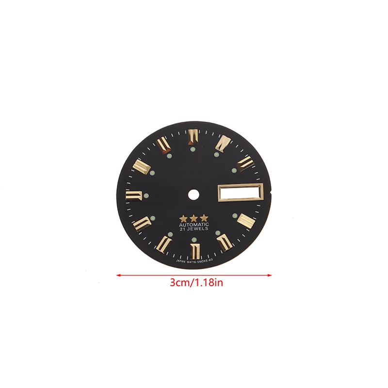 Vintage Dual Calendar Dial with 3 Stars - Men's Watch DIY Accessory