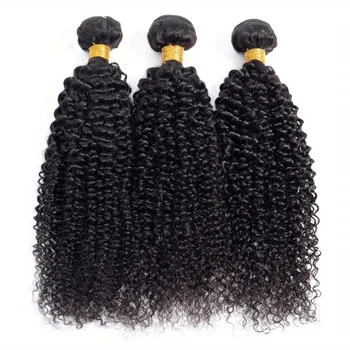Fasci di capelli umani ricci crespi da 8-30 pollici 12A tessuto brasiliano dei capelli vergini estensioni dei capelli umani al 100% nero naturale 1 pz bundle