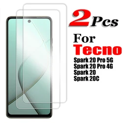 HD Transparent Tempered Glass Screen Protector (2/3/4PCS) for Tecno Spark 20 Series (2Pcs Tempered Glass)